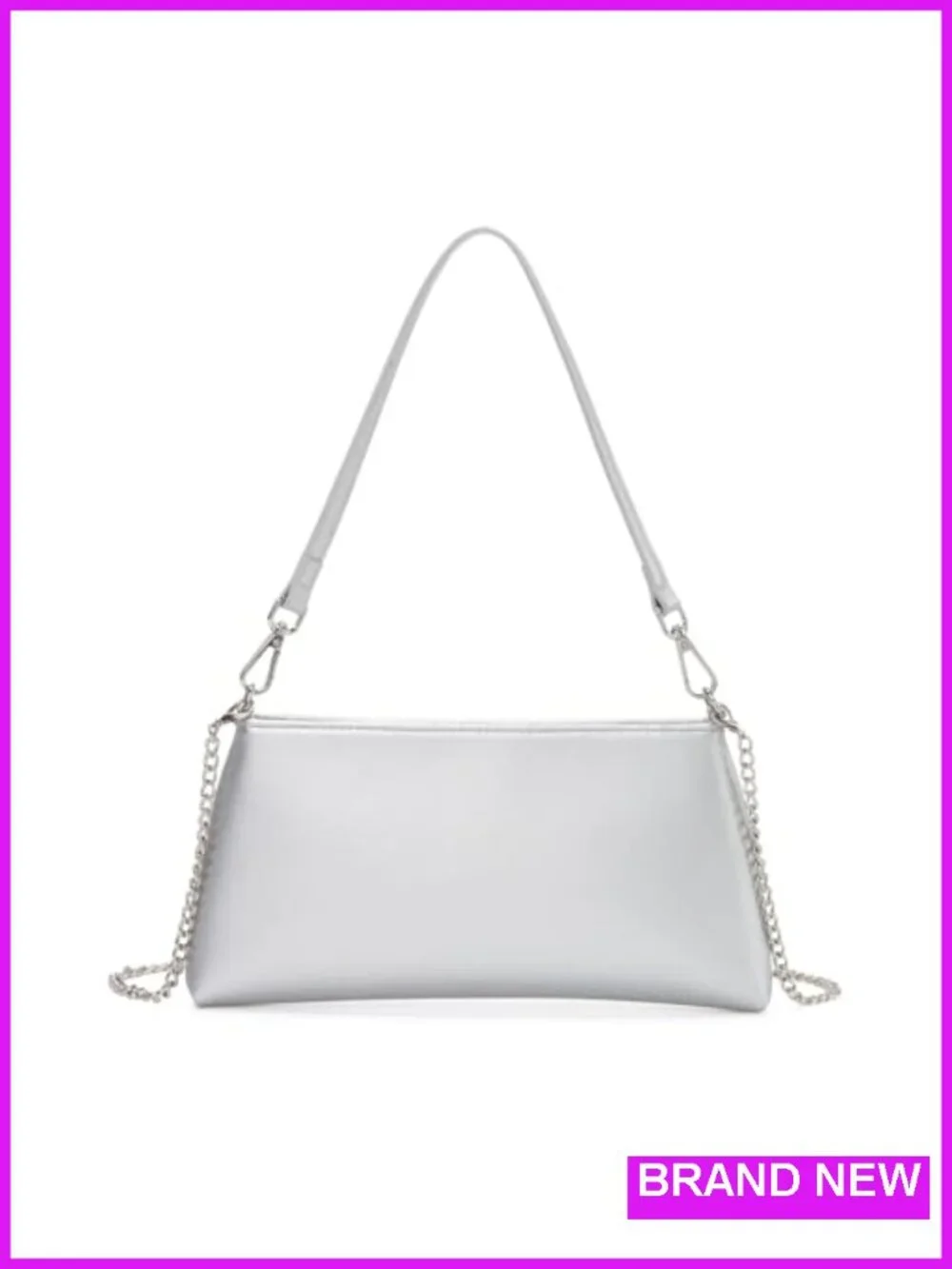 Women Clutch Purse Faux Leather Evening Bag Shoulder Handbag with Chain